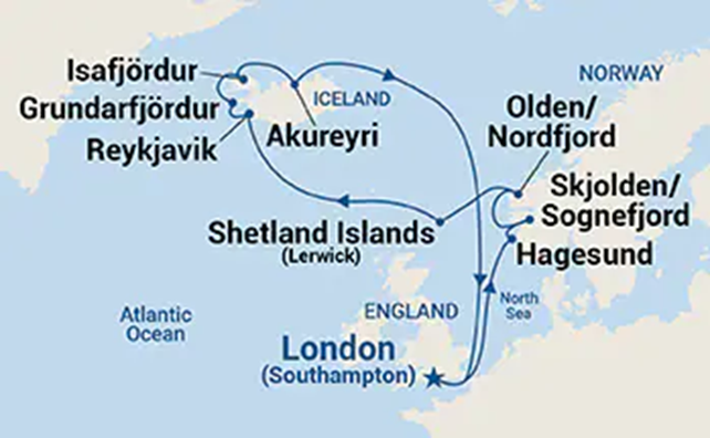 iceland cruise map